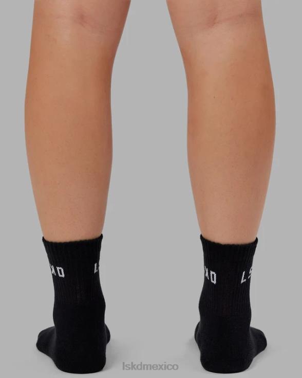 Calcetín diario de un cuarto de tripulación - negro unisexo LSKD VP42D853 accesorios