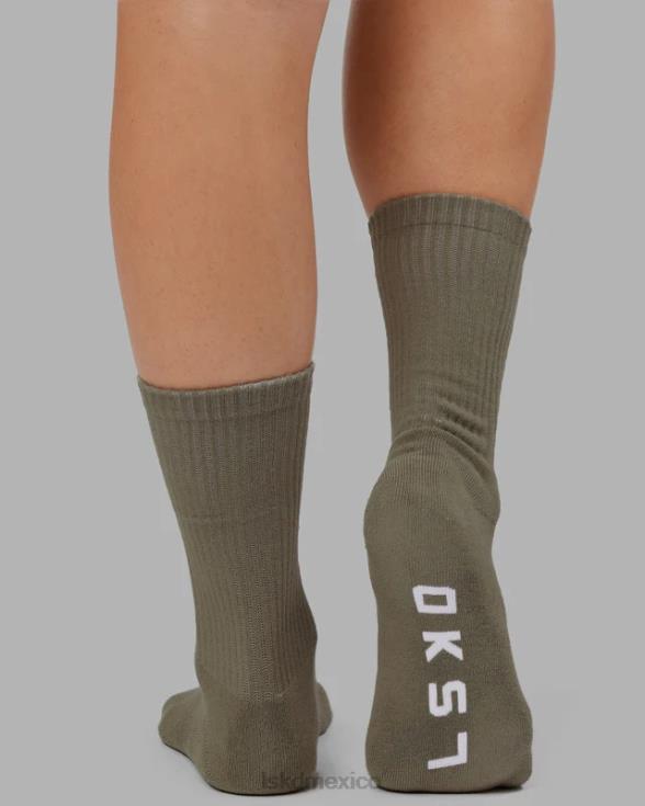 Pack de 3 calcetines esenciales Essential - caqui/crema/rojo unisexo LSKD VP42D869 accesorios