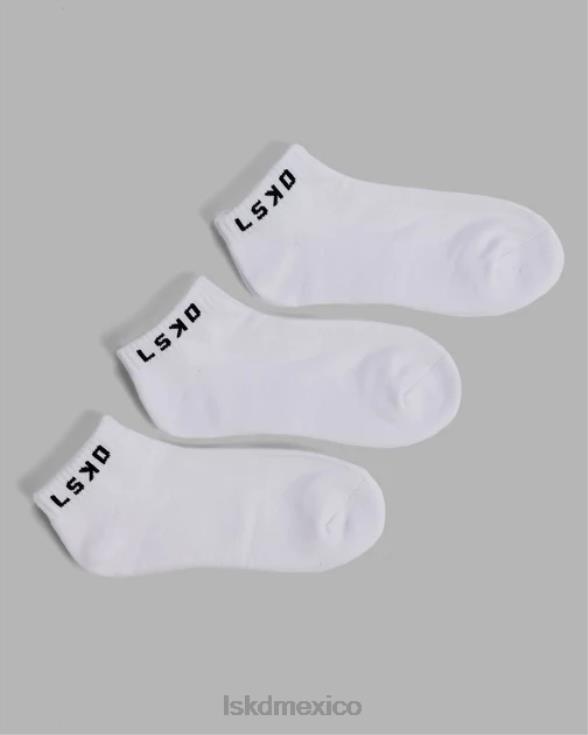 Pack de 3 calcetines tobilleros Daily - Blanco unisexo LSKD VP42D859 accesorios