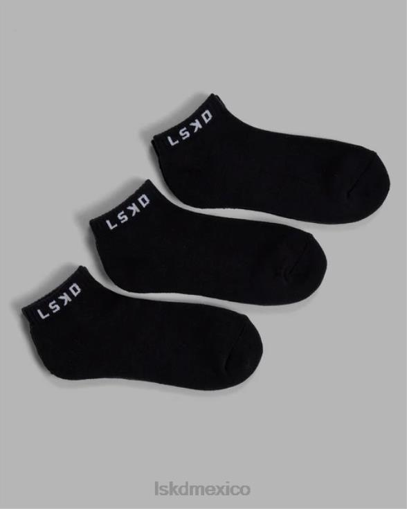 Pack de 3 calcetines tobilleros Daily - negro unisexo LSKD VP42D867 accesorios