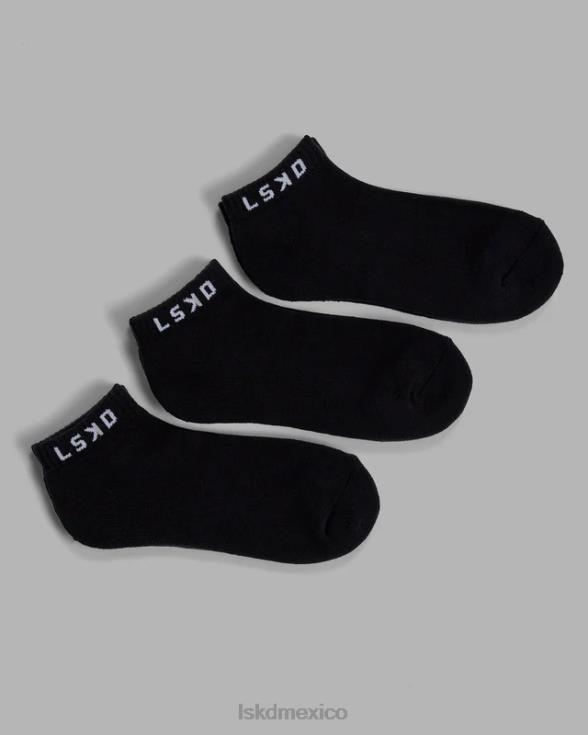 Pack de 3 calcetines tobilleros Daily - negro unisexo LSKD VP42D867 accesorios