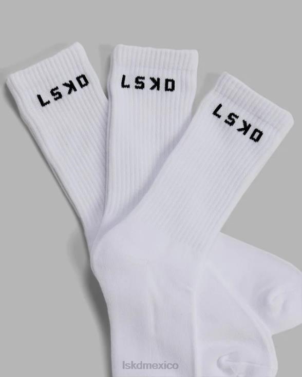 Paquete de 3 calcetines diarios - blanco unisexo LSKD VP42D856 accesorios