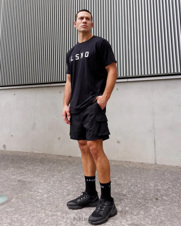 Pantalón corto cargo Energy Stretch Performance - Negro hombres LSKD VP42D1103 vestir