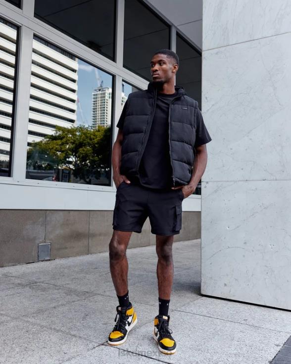 Pantalón corto cargo Energy Stretch Performance - Negro hombres LSKD VP42D1103 vestir