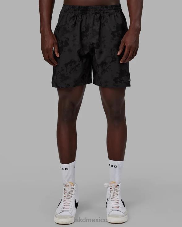 pantalón corto de alto rendimiento de 7'' intensidad - teñido anudado negro hombres LSKD VP42D1069 vestir