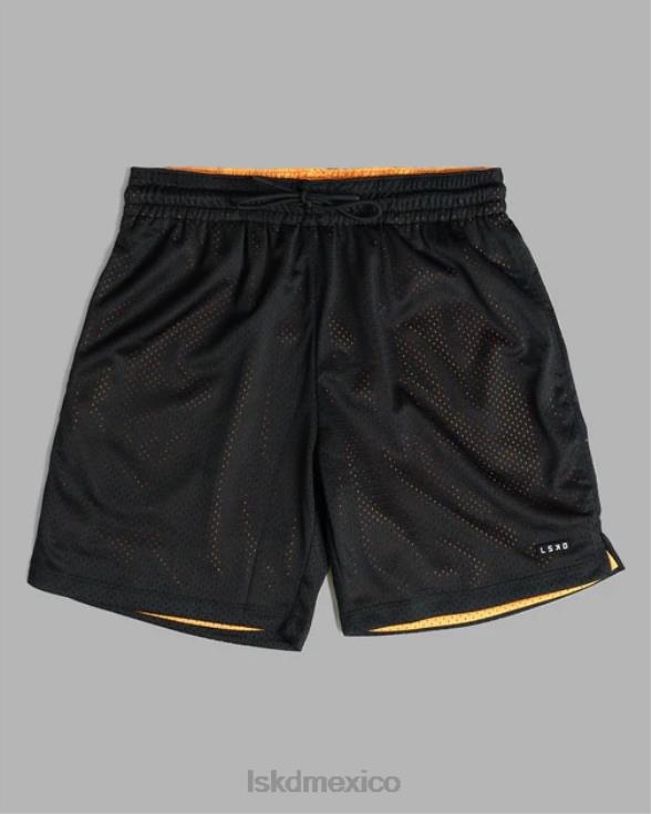 pantalón corto de baloncesto hiper reversible - negro-mandarina hombres LSKD VP42D1095 vestir
