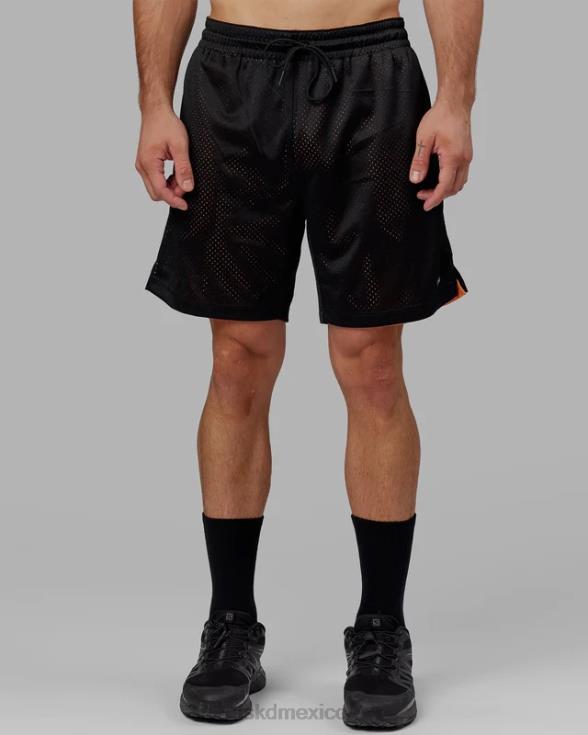 pantalón corto de baloncesto hiper reversible - negro-mandarina hombres LSKD VP42D1095 vestir