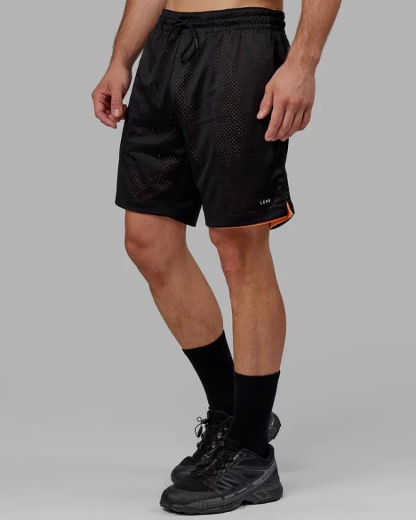 pantalón corto de baloncesto hiper reversible - negro-mandarina hombres LSKD VP42D1095 vestir
