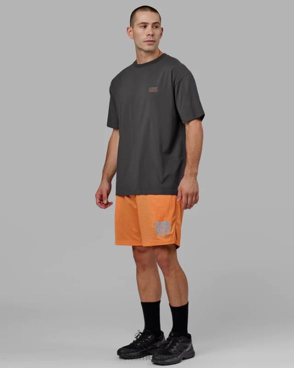 pantalón corto de baloncesto hiper reversible - negro-mandarina hombres LSKD VP42D1095 vestir