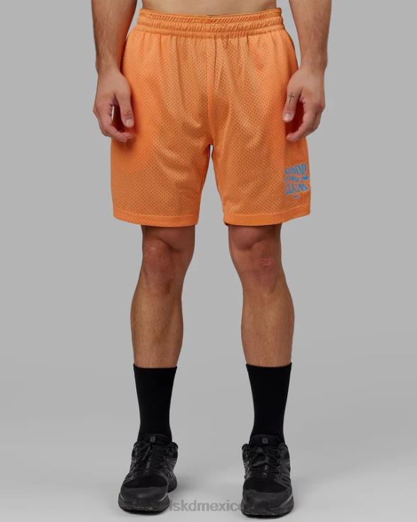 pantalón corto de baloncesto hiper reversible - negro-mandarina hombres LSKD VP42D1095 vestir