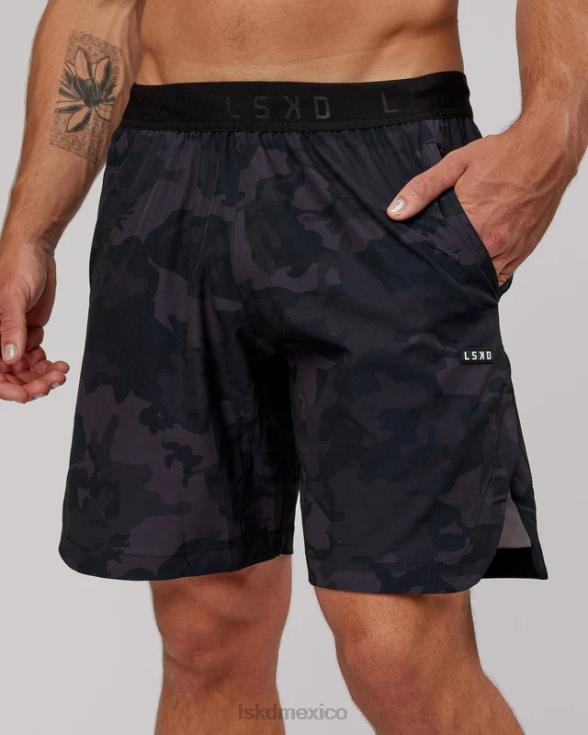 pantalón corto de competición de 8'' - camuflaje negro hombres LSKD VP42D1112 vestir