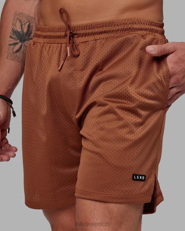 pantalón corto de malla fundamental - avellana hombres LSKD VP42D1072 vestir