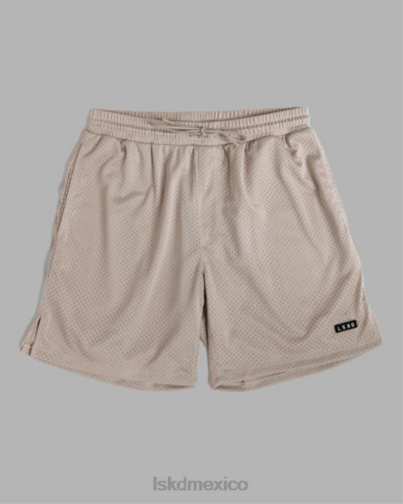 pantalón corto de malla fundamental - beige esquisto hombres LSKD VP42D1116 vestir