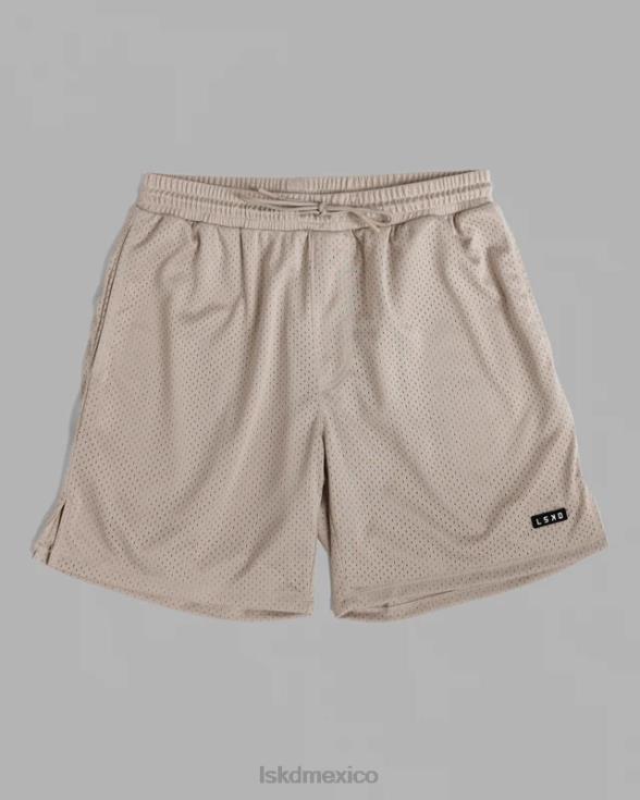 pantalón corto de malla fundamental - beige esquisto hombres LSKD VP42D1116 vestir