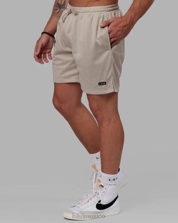 pantalón corto de malla fundamental - beige esquisto hombres LSKD VP42D1116 vestir
