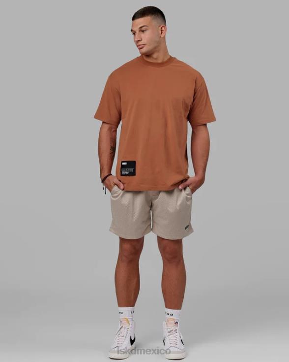 pantalón corto de malla fundamental - beige esquisto hombres LSKD VP42D1116 vestir