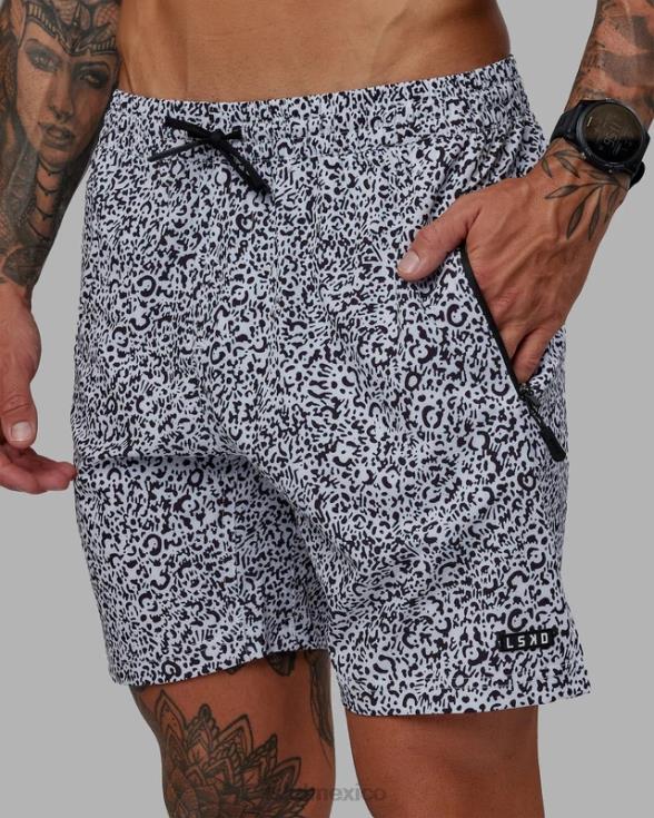 pantalón corto de rendimiento rep 7'' - spotty blanco-negro hombres LSKD VP42D1061 vestir