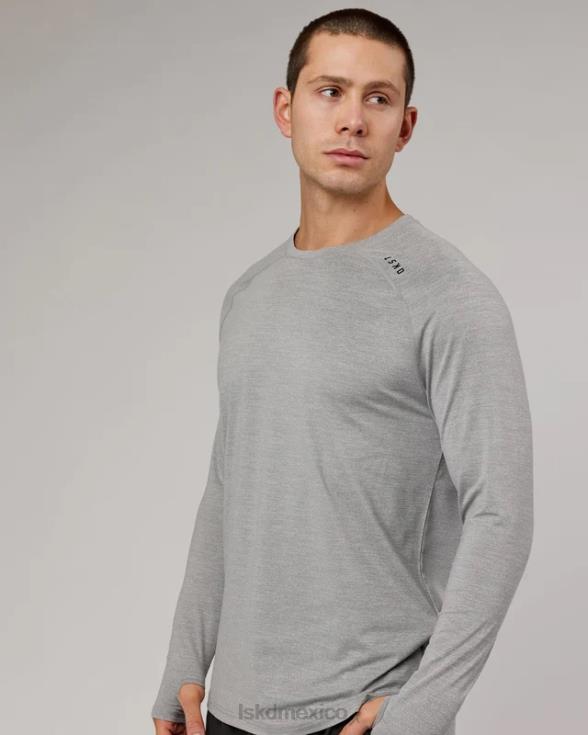 Camiseta Perform vapourflx ls - lt gris marga hombres LSKD VP42D936 vestir