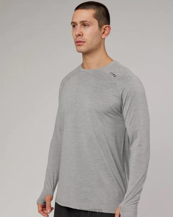 Camiseta Perform vapourflx ls - lt gris marga hombres LSKD VP42D936 vestir