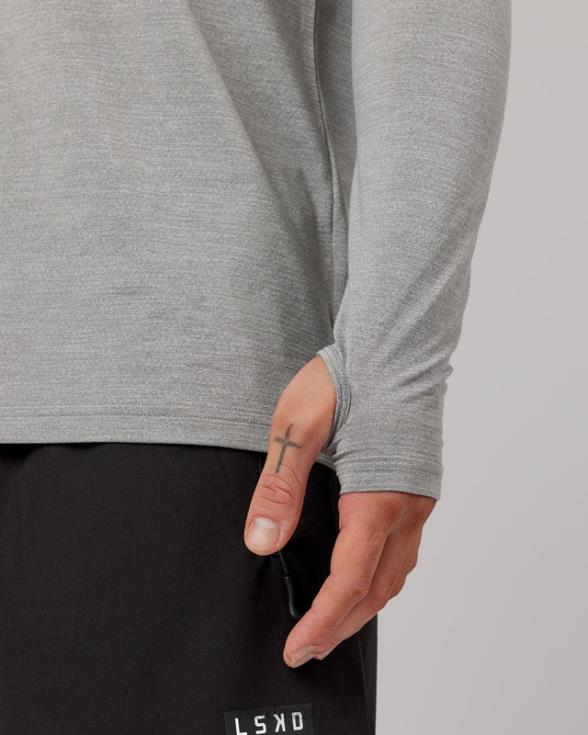 Camiseta Perform vapourflx ls - lt gris marga hombres LSKD VP42D936 vestir