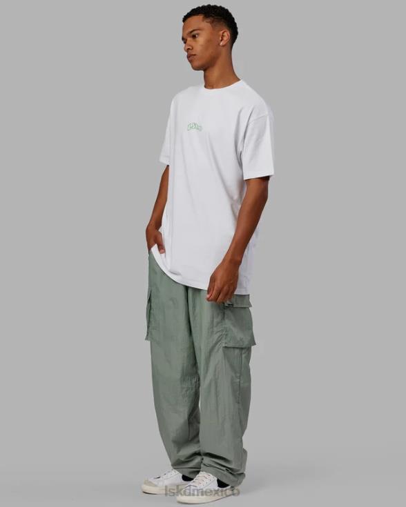 Camiseta extragrande con palangre de peso pesado de Mad Happy - Blanco hombres LSKD VP42D964 vestir