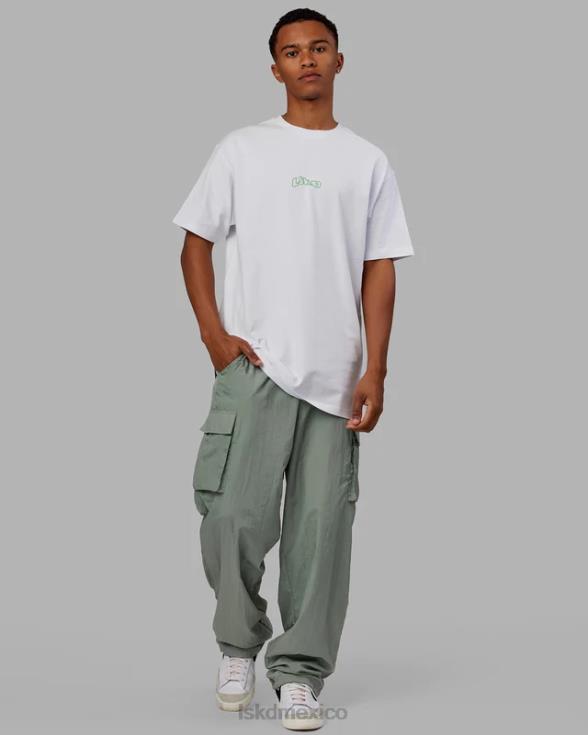 Camiseta extragrande con palangre de peso pesado de Mad Happy - Blanco hombres LSKD VP42D964 vestir