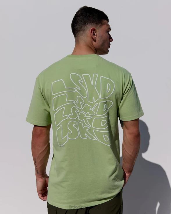 Camiseta extragrande con palangre y peso pesado de Mad Happy - Green Fig hombres LSKD VP42D962 vestir
