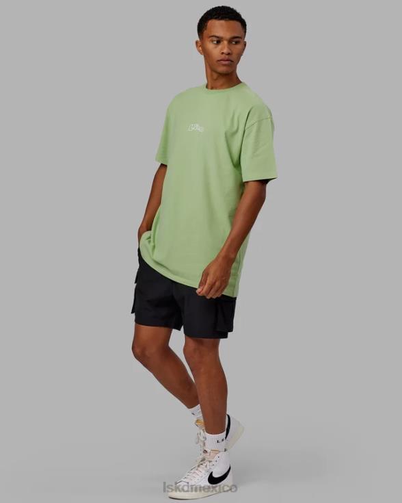 Camiseta extragrande con palangre y peso pesado de Mad Happy - Green Fig hombres LSKD VP42D962 vestir