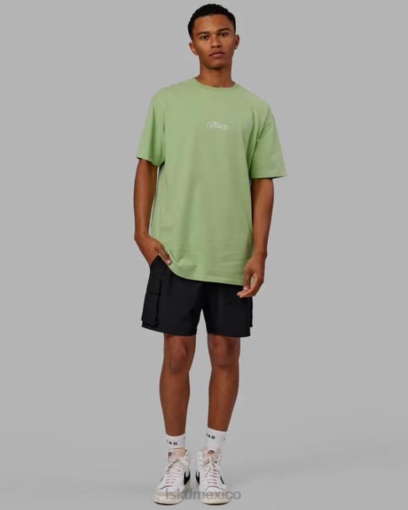 Camiseta extragrande con palangre y peso pesado de Mad Happy - Green Fig hombres LSKD VP42D962 vestir