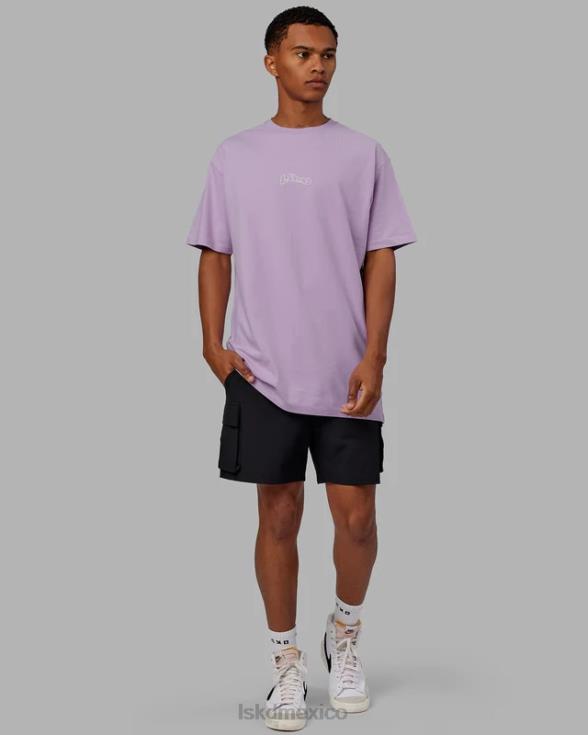 Camiseta extragrande con palangre y peso pesado de Mad Happy - Lila pálido hombres LSKD VP42D960 vestir