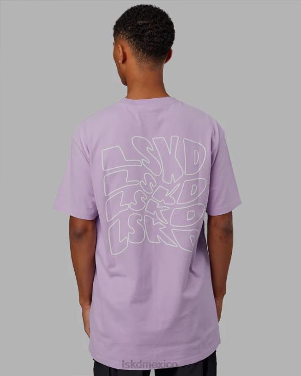 Camiseta extragrande con palangre y peso pesado de Mad Happy - Lila pálido hombres LSKD VP42D960 vestir