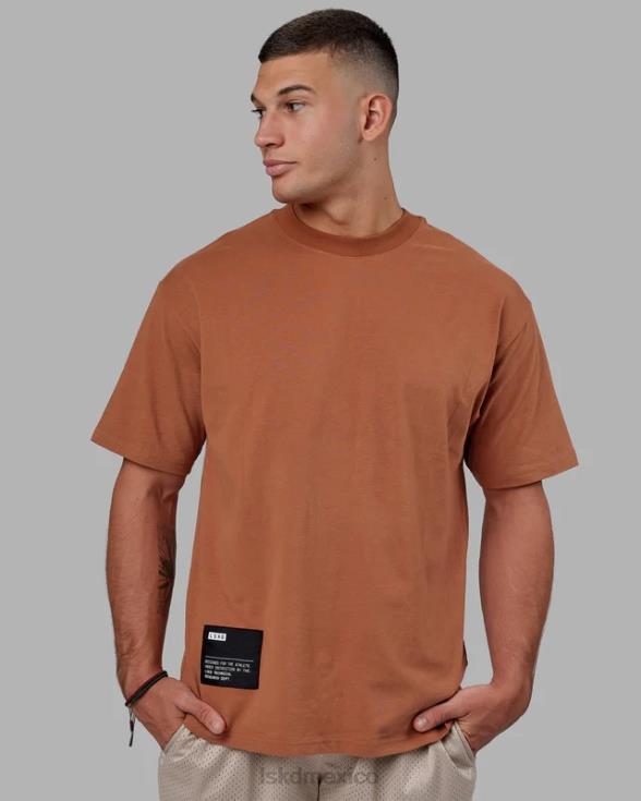 Camiseta extragrande de peso pesado de I+D - avellana hombres LSKD VP42D979 vestir