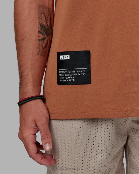 Camiseta extragrande de peso pesado de I+D - avellana hombres LSKD VP42D979 vestir