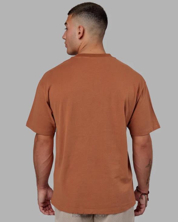 Camiseta extragrande de peso pesado de I+D - avellana hombres LSKD VP42D979 vestir