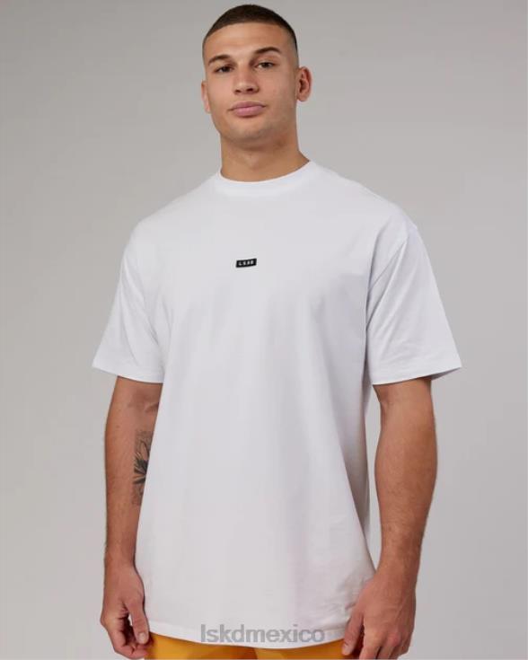 Camiseta larga fundamental flxcotton de gran tamaño - blanco hombres LSKD VP42D264 vestir