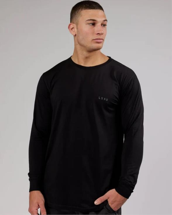 Camiseta pimaflx ls de lujo - negro hombres LSKD VP42D972 vestir