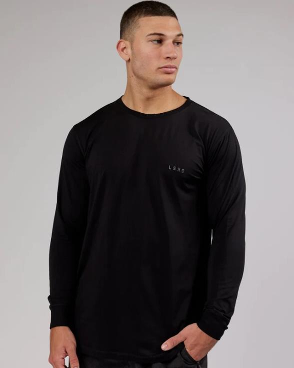 Camiseta pimaflx ls de lujo - negro hombres LSKD VP42D972 vestir