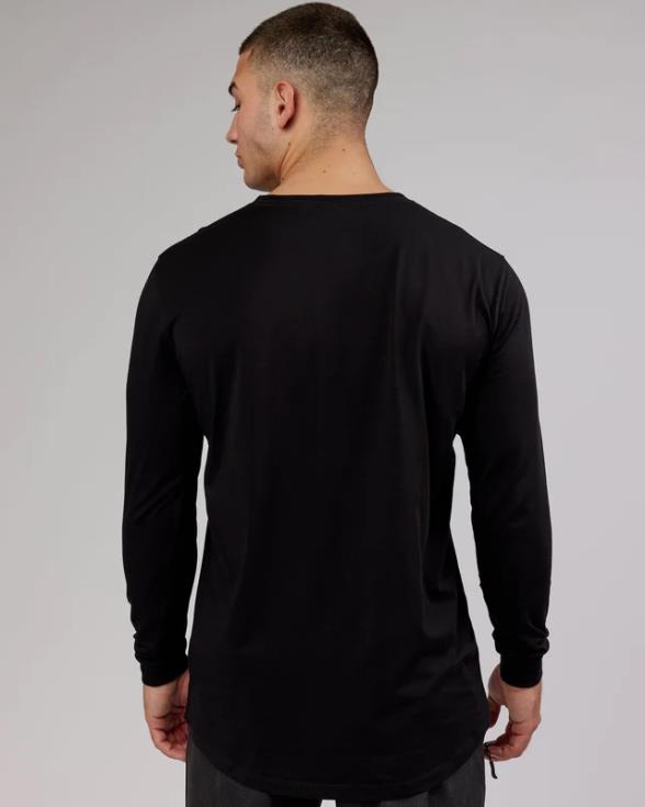 Camiseta pimaflx ls de lujo - negro hombres LSKD VP42D972 vestir