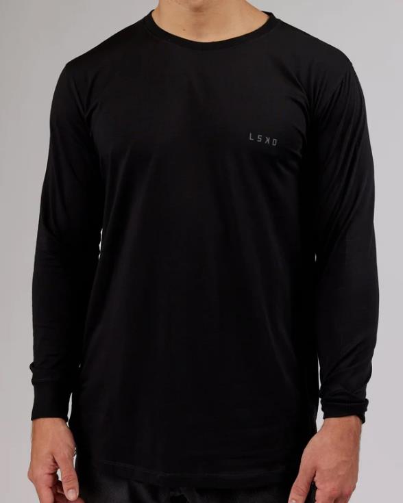 Camiseta pimaflx ls de lujo - negro hombres LSKD VP42D972 vestir