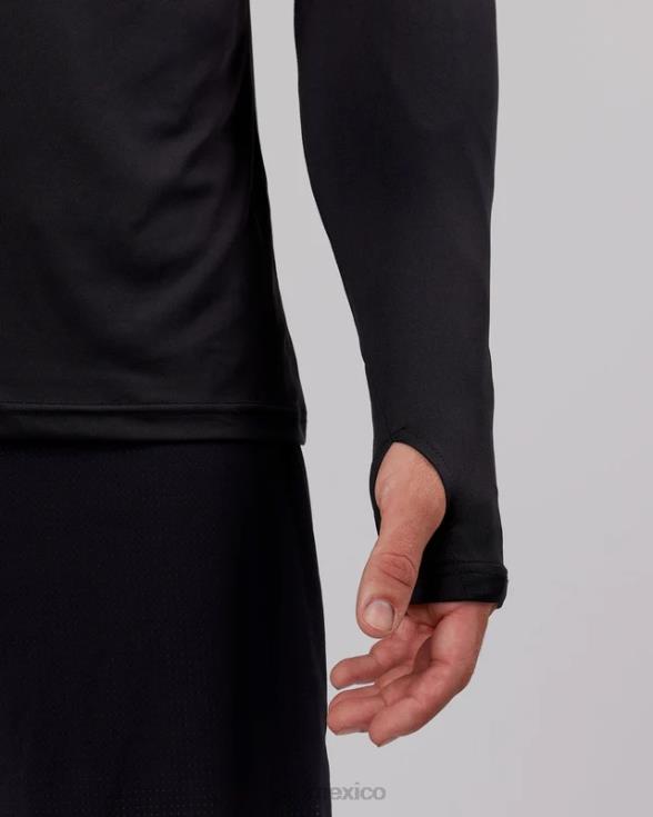 Manga larga activa con cremallera de 1/4 aerodinámica - negro hombres LSKD VP42D984 vestir