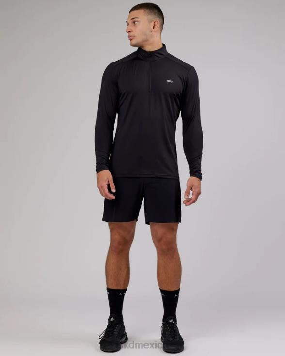 Manga larga activa con cremallera de 1/4 aerodinámica - negro hombres LSKD VP42D984 vestir