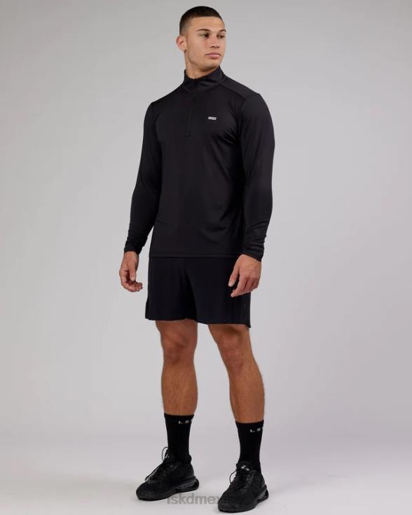 Manga larga activa con cremallera de 1/4 aerodinámica - negro hombres LSKD VP42D984 vestir