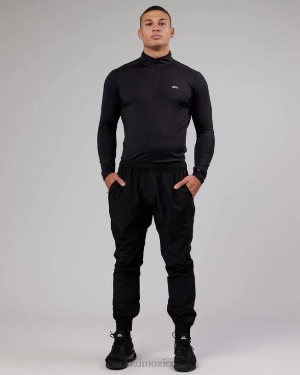 Manga larga activa con cremallera de 1/4 aerodinámica - negro hombres LSKD VP42D984 vestir