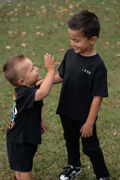 camiseta amplificada - negra niños LSKD VP42D1151 vestir