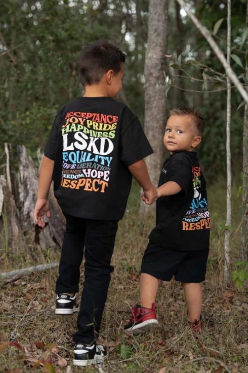camiseta amplificada - negra niños LSKD VP42D1151 vestir