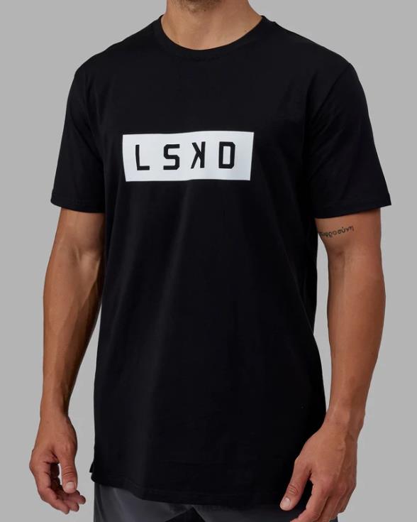 camiseta de algodón flxforce - negro-blanco hombres LSKD VP42D922 vestir