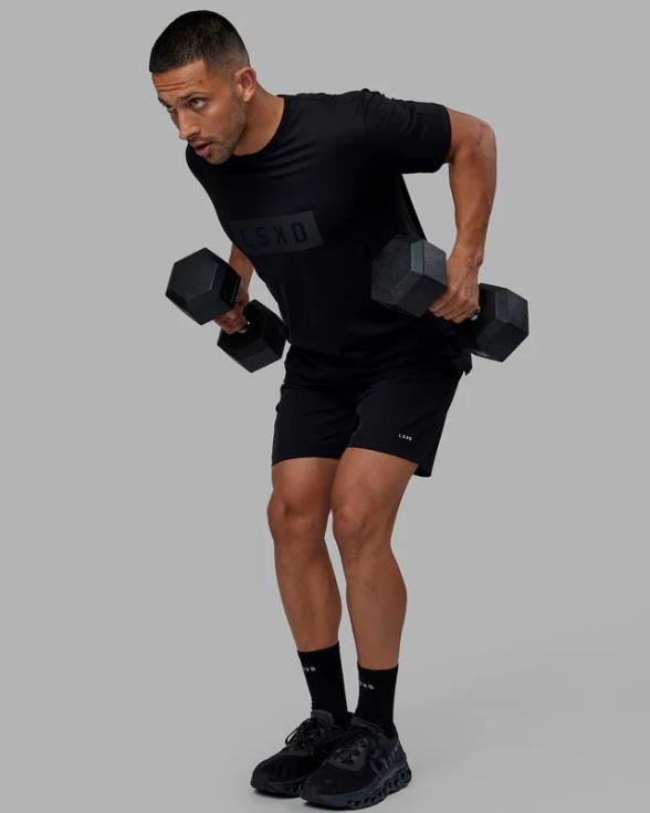 camiseta de algodón flxforce - negro-negro hombres LSKD VP42D921 vestir