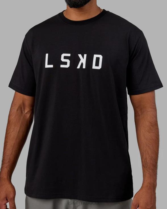 camiseta estructura - negro-blanco hombres LSKD VP42D940 vestir