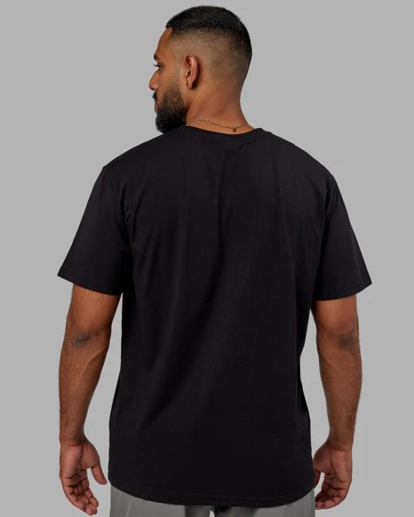 camiseta estructura - negro-blanco hombres LSKD VP42D940 vestir