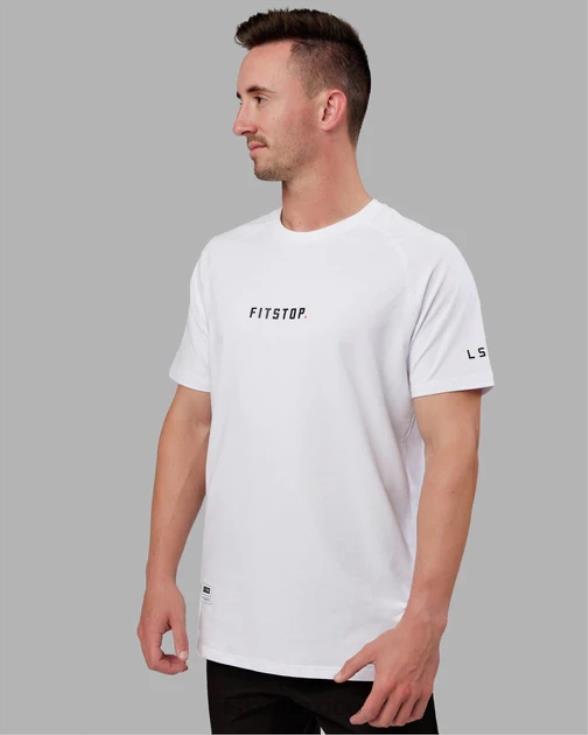 camiseta fitstop optima - blanco hombres LSKD VP42D946 vestir